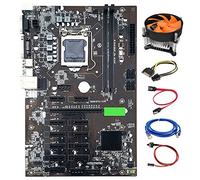 Zunedhys B250 BTC Mining Motherboard Kit PCI-E X16 LGA 1151 DDR4 with Cooling Fan+SATA 15Pin to 6Pin Cord for