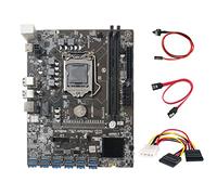 Zunedhys B250C Mining Motherboard with 4PIN to SATA Cable+Switch Cable+SATA Cable 12 PCIE to USB3.0 GPU Slot LGA1151 Support DDR4