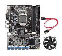 Zunedhys B75 BTC Mining Motherboard with CPU Cooling Fan+SATA Cable 12 USB3.0 to PCIE1X GPU Slot LGA1155 DDR3 DIMM RAM SATA3.0