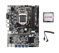 Zunedhys B75 ETH Mining Motherboard 8XPCIE USB Adapter+I3 2100 CPU+SATA Cable LGA1155 MSATA DDR3 B75 USB BTC Motherboard