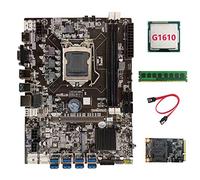 Zunedhys B75 USB BTC Mining Motherboard+G1610 CPU+DDR3 4GB 1600Mhz RAM+128G SSD+SATA Cable LGA1155 8XPCIE to USB B75 BTC Board