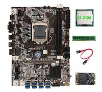 Zunedhys B75 USB BTC Mining Motherboard+I3 2120 CPU+DDR3 4GB 1600Mhz RAM+128G MSATA SSD+SATA Cable LGA1155 8XPCIE to USB Board