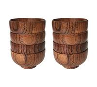 Zunedhys Jujube Japanese-Style Wooden Bowl Wooden Rice Bowl Noodle Bowl Solid Wood Bowl, 4.5 Inches By 2-5/8 Inches, 8 Packs