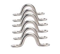 Zunedhys Pack of 6 Stainless Steel Bimini Boat Top PAD Eye, Eye Straps, Tie Down, Deck, Tie Down Anchor, footman's Loop for Canoe Rigging