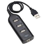 Zunedhys USB Hub 2.0 Multi-USB High Speed Hub Splitter 4-Port USB Hub Adapter for Laptop Receiver Computer Accessories Black