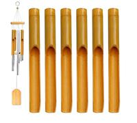 Zunetsutock 6 Pieces Creative Multifunctional Balcony - Wooden Wind Chimes, Sound Tubes for Patio - , Window and Garden | Creating Natural Rhythm: Enjoy an Experience