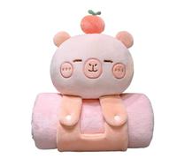 Zunetsutock Capybara Blanket, Cute Soft Portable Capybara Shape Kids Map Mat - Multi -Use Comfortable Bedding, Travel Pillows for Office, School, Travel