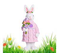 Zunetsutock Ceramic Rabbit Statue - Handmade Figurine For Garden Decoration, Rustic & Natural Style | Ideal For Elevating The Atmosphere Of Your Outdoor Space, Weather Resistant