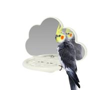 Zunetsutock Cockatiel Mirror Cage Accessory - Hanging Parakeet Visual Toy, Featuring Colorful Bird Mirror Stable | Interactive Reflection Device, Feeding Cup Attachment Enrichment, Tool Parro