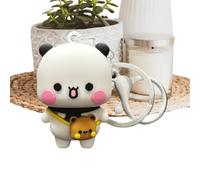 Zunetsutock Cute Bear Keychain - Funny Cartoon Couple Bear Panda Doll Key Charm 5cm Mini Animal Figure, Lightweight Craftsmanship Decorative Pendant Enhancing Daily Carry Style Personality Col