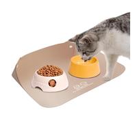 Zunetsutock Feeding Bowl Mat - Non-Slip Raised Edge Leather - Waterproof Feeding Bowl Mat for the Floor, for Small Medium Large Dogs Cats Puppies Kittens Floor Home Indoor Balcony