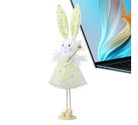 Zunetsutock Gauze Skirt Easter Bunny Statue - Holding Flowers Easter Bunny Figurine, 24cm Animal Statue, Rabbit Sculpture Decoration for