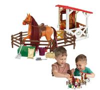 Zunetsutock Horse Stable ,Horse Toy Set - Horse Toys Removable Figurine Riding ,Realistic Animal Toy Pretend Farm Horse Club for Birthday