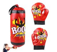 ZunetsUtock Kids Punching Bag Set - Indoor Fitness Sandbag, Boxing Training Equipment | Professional Toddler Bagging Gloves for Coordination, Strength, Kick, Punching (15x15x31cm)