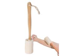 Zunetsutock Long Handle Loofah Brush - Natural Back Scrubber Stick Design, Skin Exfoliation Bath Cleaner Hard Reach Areas | Wooden Grip Body Brush Men Shower Cleansing, Spa Bathing Routine, Wellness H