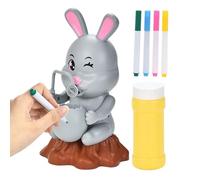 Zunetsutock Mini Bubble Machine - Cute Rabbit Blower, Music Light Bubble Toy with DIY Painting Area, Lightweight Portable Safe Design for Kids Entertainment | for Indoor Birthday Party Wedding Easter
