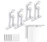 Zunetsutock ' Rod, Hardware Door - Shelf' Closet and Pole Rack Set of 4 | Heavy Duty Curtain Rods Hooks for 1 Inch Wings for Home and Hotel