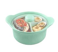 Zunetsutock Silicone Steamer - Reusable Steamer with Compartment, Flexible Cooking Device for Gentle Steaming | Microwave Bowl for Fish Soup Oven Hot Air Fryer Home Cooking Allt