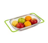 Zunetsutock Sink Colander - Stainless Steel Drying Rack Food Holder | Expandable Strainer Over The Sink | for Pasta Vegetables Berries Tomatoes Grapes Bowls Dishes Plates