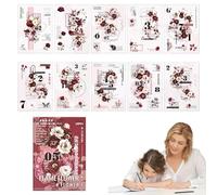 Zunetsutock Sticker Coloring Book, Journaling Sticker Books, 20 Sheets Flowers Diary Sticker Book | Adult Journaling Supplies, Creative Accessories