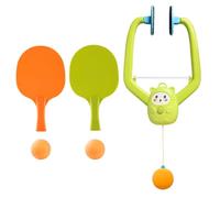 Zunetsutock Table Tennis Game Kids - Indoor Pong Trainer Bats Balls, Compact Frame Mounting Design | Door Frame Table Tennis Toy Children, Family Activity, Reflex Skill Building, Entertainment Se