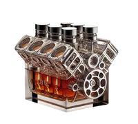 Zunetsutock V8 Motor Alcohol Dispenser - Whisky Decanter Glass Bottle with Stylish Design | Bar Accessories for Tequila Bourbon Brandy, for Birthdays Retirees, Home Bar, Cocktail Lounge, Feie