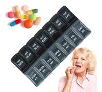 Zunetsutock Weekly Pill Organizer - Portable Medicine Planner, Travel Pill Box with 7 Separate Compartments, Dosing 2 Times a Day AM/PM, Lightweight and Durable Design |