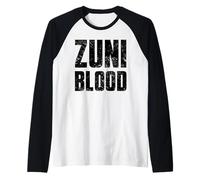 Zuni Blood Native American Indian Indigenous Peoples Raglan Baseball Tee
