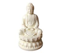 zunibo Amitabha Buddha Statue for Home Office Tabletop, Thai Shakyamuni Sitting Statue with Ivory Fruit Finish, Minimalist Buddha for Zen Decor, Meditation Decor