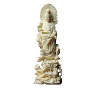 zunibo Female buddha quan yin statue,Goddess of Mercy kuan yin standing on dragon statue Figurine for home office decor,Meditation guan yin Sculpture Ornament Decor