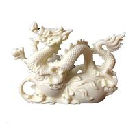 zunibo White Dragon Statue Sculpture,Chinese Zodiac Auspicious Dragon,Home Office Feng Shui Decor,Business Gift