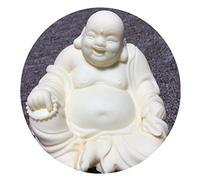 zunibo White Laughing Buddha Statue for Home Office Decor,Small Buddha Figurine Ornaments for Feng Shui Good Luck, Wealth and Happiness