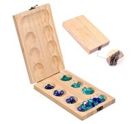 ZUNIPLEX Mancala Board Game,Kalaha Board Game Folding Wooden Board