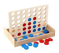 ZUNIPLEX Wooden 4 in a Row Game,Four Wins Classic,4 Wins Travelling Game,Educational toy for children,Strategy game for children from 3 4 5 6 7 8