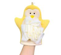 Zunishaone Body Exfoliator Glove - Penguin Shape Washing Gloves for Body - Shower Puff and Mitt, Bathing Accessories for Dead Skin Removal