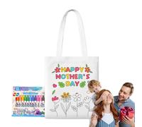 Zunishaone Canvas Tote Bag for Painting | Doodle Bag | Mother's Day Art Craft with Paint Pens Learning Activities for Kids Ages 3+ Boys Girls School Home Travel Kindergarten Outdoor Classroom