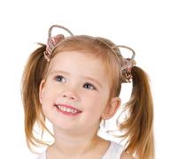 Zunishaone Cat Headband for Animal Ear Headband Rhinestone Sparkly Hoop Headband Hair Accessories Hair Band Hair Accessories for Halloween Hair Band