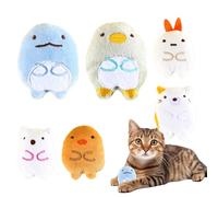 Zunishaone Cat Toys With Catnip - Set Of 6 Plush Cat Teething Toys - Built In Squeaky Bell, Interactive Entertaining Dolls For Small Medium And Large Kittens