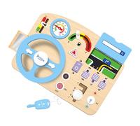Zunishaone Children's Wooden Vehicle, Wooden Car Steering Wheel Toy | Preschool Learning Game - Simulation Driver Activity Board for Car Steering Wheel Sensory Toy for Fine Motor Skills and Brain