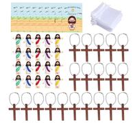 Zunishaone Christ Redeemer Jesus Doll with Cards, Jesus Figures, Bulk Pack, Religious Figures Doll Jesus, Pack of 20 Greeting Cards, Tiny Party Gifts with Collectible Figures and Card for the