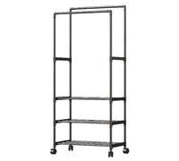Zunishaone Clothing Rack - Heavy Duty Bar Design, Space Maximizing Structure | Mobile Clothes Hanger With Strong Load Capacity For Coats Skirts Shirts Sweaters Home Closet Store Organization
