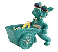 Zunishaone Dog Candy Bowl, Dog Key Holder Bowl - Resin Figure Candy Bowl - Cute Dog Pulls a Trolley Design Desk Home Decor Figure for Living Room