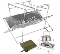 Zunishaone Fire Stand | Foldable Stainless Steel Fire Pit Holder | Cooking Accessories, Portable Stand for Barbecue Garden