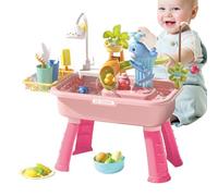 Zunishaone Imitation Sand and Water Play Table with Electric 4 in 1 Wash Basin for Home School Beach Garden Birthday Camping Picnic Water Immersive for Awakening