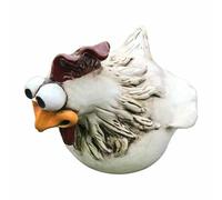 Zunishaone Outdoor Chicken Fence Sculpture - Resin Growing Bird Figurine, Rooster Accent | STATUES EXPRESSION DECORATIVE LIGHITY ANIMAL ORNINE FOR GARDAR COOT