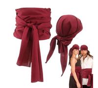 Zunishaone Pirate Head Scarf Hat - Complete Pirate Outfit Soft Headband, Scarf Belt Waist | Belt Waist Bandana Hat, Realistic Cosplay Accessories For Role Play, Dress Up Parties