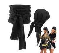 Zunishaone Pirate Head Scarf Hat - Complete Pirate Outfit Soft Headband, Scarf Belt Waist | Belt Waist Bandana Hat, Realistic Cosplay Accessories For Role Play, Dress Up Parties