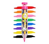 Zunishaone Washable Colouring Chalk for Children, Safe Gentle Art Drawing Pen, Colourful Rotating Colouring Pencils, for Girls On the Go Teaching Home School Nursery