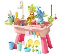 Zunishaone Water Activity Table | with Pump Learning Sensory Toys,Summer Kitchen Play Sink Playset - for Boys Girls Outdoor Garden Yard Beach Park Playground Preschool Home