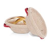 Zunmial Banneton Sourdough Bread Proofing Baskets, 2 Pack 9 inch Round with Liner&Cover, Cotton Rope Proofing Baskets for Sour Dough Bread Baking, Artisan Bread Making, Gifts for Women, Bakers